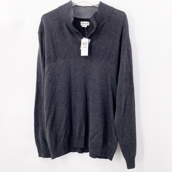 Haggar Men’s Gray Sweater Dark Charcoal Size Large - Picture 1 of 4